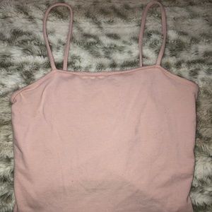 cropped pink tank top